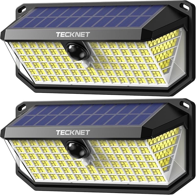 6 Best Motion Lights for Outside: Features & Buyer's Guide 5 TECKNET 416 LED Solar Lights Outdoor with Motion Sensor, 4200LM, Waterproof - 2 Pack