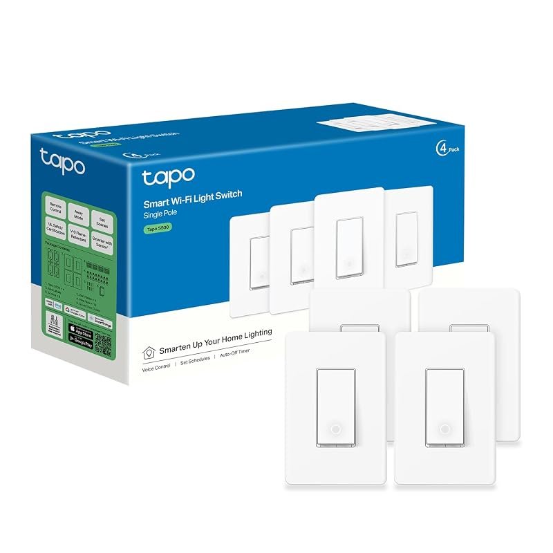 10 Best Smart Switch for Home Assistant Worth Buying 8 Tapo Smart Light Switch S500, Single Pole, Requires Neutral Wire, 4-Pack, Efficient and Reliable