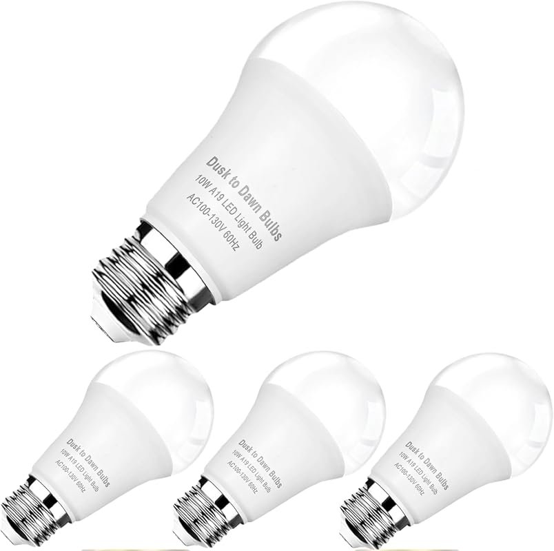 10 Best Light Bulb for Front Porch: Features & Buyer's Guide 11 4-Pack Dusk to Dawn LED Bulbs, 10W Daylight 5000K for Outdoor Use
