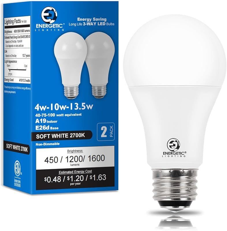 10 Best Light Bulb for Reading Worth Buying: Top Picks 11 Energetic 3 Way LED Bulbs, 40/75/100W Soft White 2700K, 2-Pack