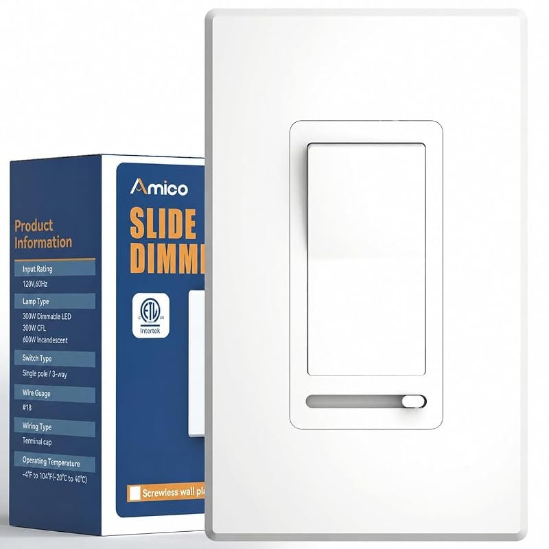 10 Best Dimmer Switches for LED Lights Worth Buying 11 Amico Dimmer Light Switch, Horizontal Slide for 1-Pole or 3-Way Applications, White