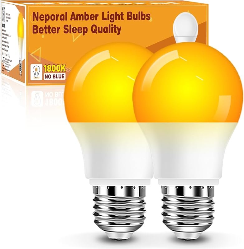 10 Best Light Bulb for Reading Worth Buying: Top Picks 7 Neporal A15 Amber LED Bulb, 1800K Blue Light Blocking Sleep Aid, 7W Replacement, 2-Pack