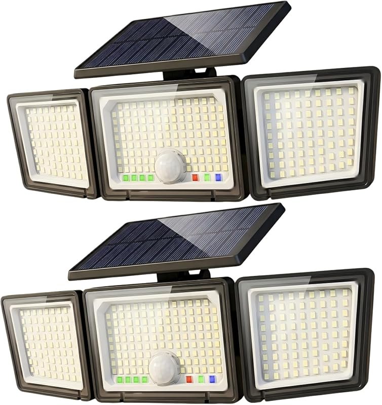 9 Best Rated Outdoor Motion Lights: Features & Buyer's Guide 6 Solar Outdoor Lights - 2500LM, 286 LED, Motion Sensor, 3 Lighting Modes, IP65 Waterproof (2 Pack)