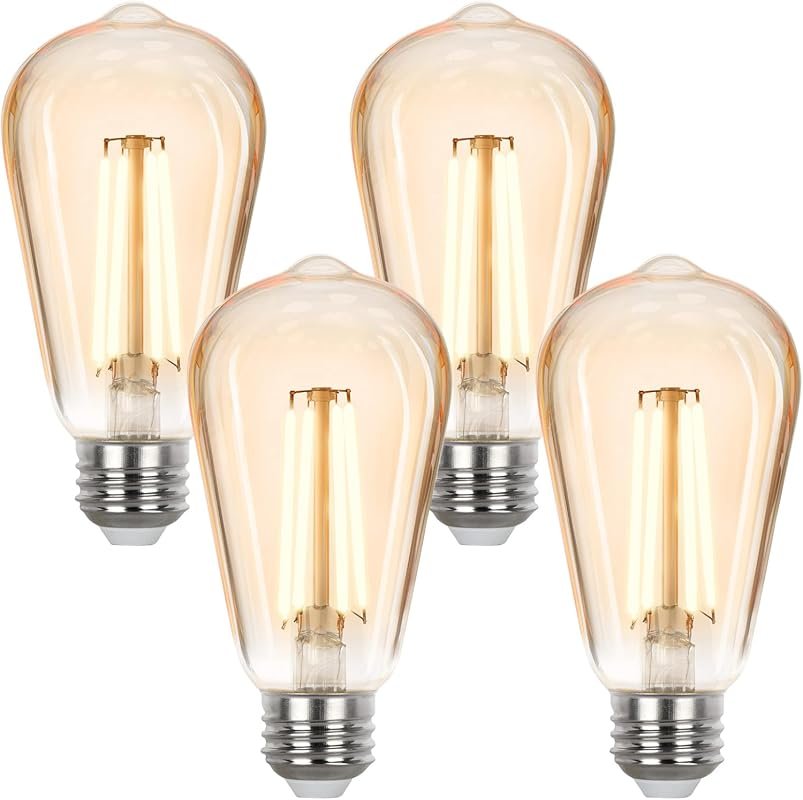 10 Best Light Bulbs for Dining Room: Buyer's Guide 5 Sigalux LED Edison Bulbs, Dimmable 40W Equivalent, Soft White 2700K, Vintage Amber Glass, 4 Pack