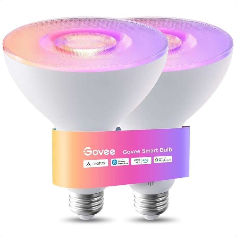 10 Best Outdoor Smart Light Bulbs: Buyer's Guide & Top Picks 5 Govee Par38 Smart Flood Light Bulbs, 1300 Lumens for Outdoor Brightness (2-Pack)