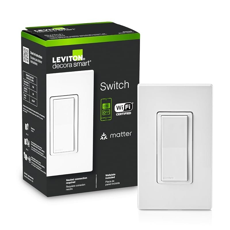 10 Best 3 Way Smart Switch: Top Picks & Buyer's Guide 5 Leviton Decora Smart Wi-Fi Switch D315S-1RW - Sleek Design with Easy Setup