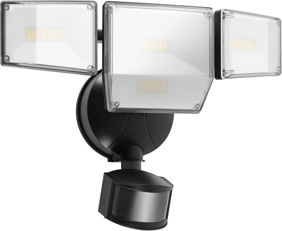 10 Best Outdoor Flood Light Without Motion Sensor to Buy 5 85W 10000LM 4-Head Super Bright Motion Sensor Outdoor Security Light in Black