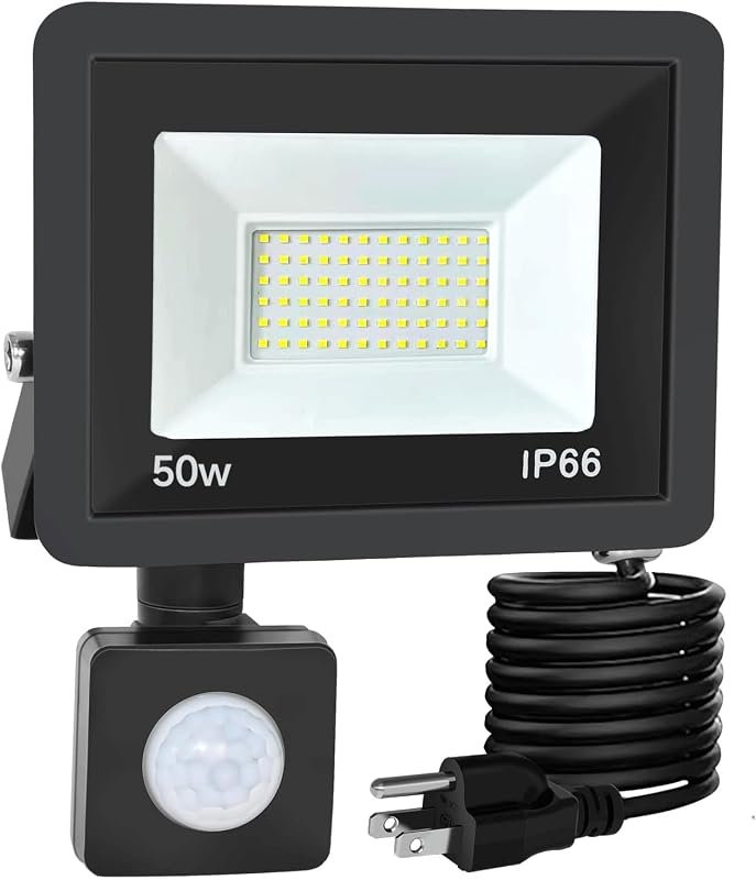 10 Best Outdoor Plug in Motion Sensor Lights: Buyer's Guide 8 50W Plug-In Motion Sensor Outdoor Lights for Effective Garage and Porch Illumination