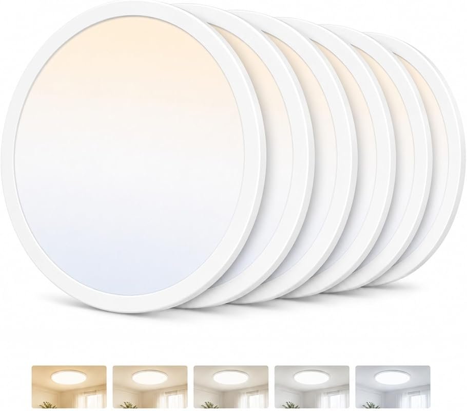 9 Best Dimmable LED Ceiling Lights Worth Buying: Top Picks 6 6-Pack 12-Inch Dimmable LED Ceiling Lights, Super Slim Design, 3200LM, 5 Color Temperatures