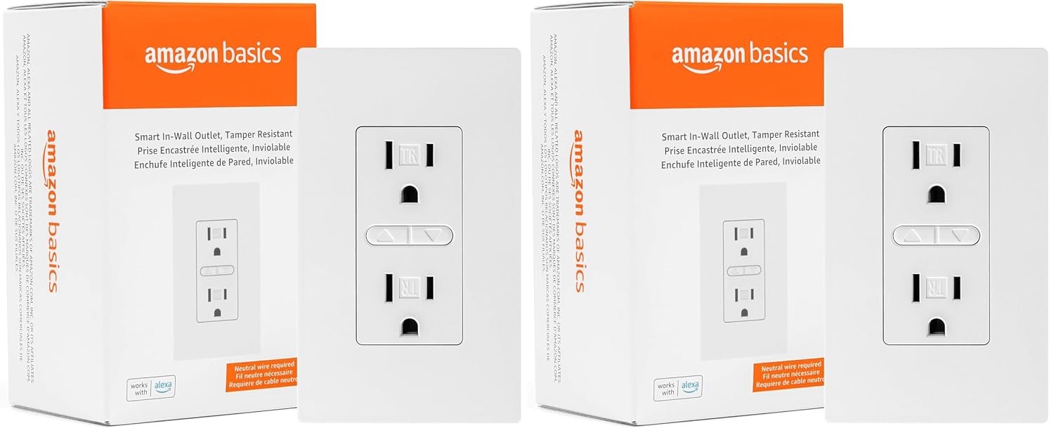 10 Best in Wall Smart Outlet: Top Picks & Buyer's Guide 10 Amazon Basics Smart in-Wall Outlet: 2-Pack, Alexa-Compatible, Voice Controlled, 15 Amps, No Hub Required