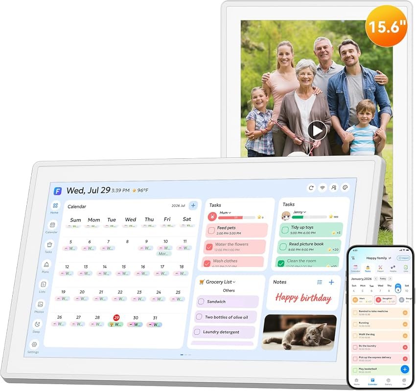Best Smart Home Hubs with Screens for Easy Setup and Compatibilit 6 15.6" Smart Digital Calendar - Family Hub Planner for Organizing Events and Activities
