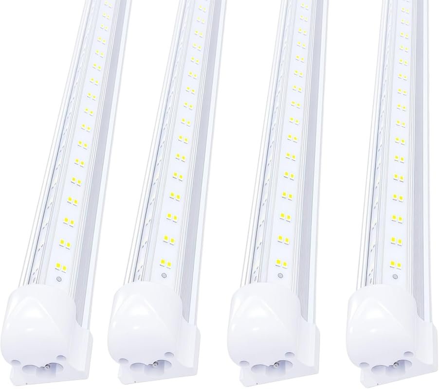 10 Best 8 Foot LED Shop Lights: Features & Buyer's Guide 9 LED Shop Light 2FT, 4800LM Bright V-Shape 6000K, Linkable for Cabinet Use, 4 Pack