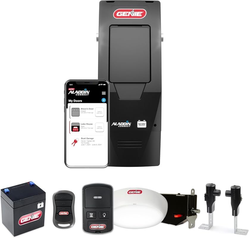 10 Best Rated Garage Door Opener Worth Buying: Top Picks 6 Genie B6172H Wall Mount Smart Garage Door Opener, DC Motor for High Lifting Capacity