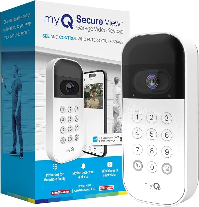 10 Best Keypad Garage Door Opener Worth Buying: Top Picks 4 myQ Smart Garage Door Video Keypad with Wide-Angle Camera and Customizable PIN Codes, Compatible with Major Brands